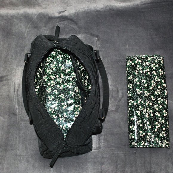 Vera Bradley Ultimate Baby Black Quilted Diaper Bag w/ Changing Pad - Picture 7 of 14